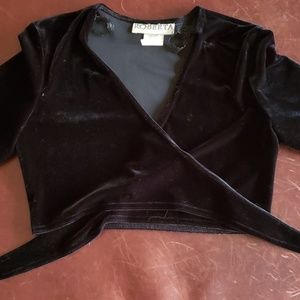 Black velvet crop top